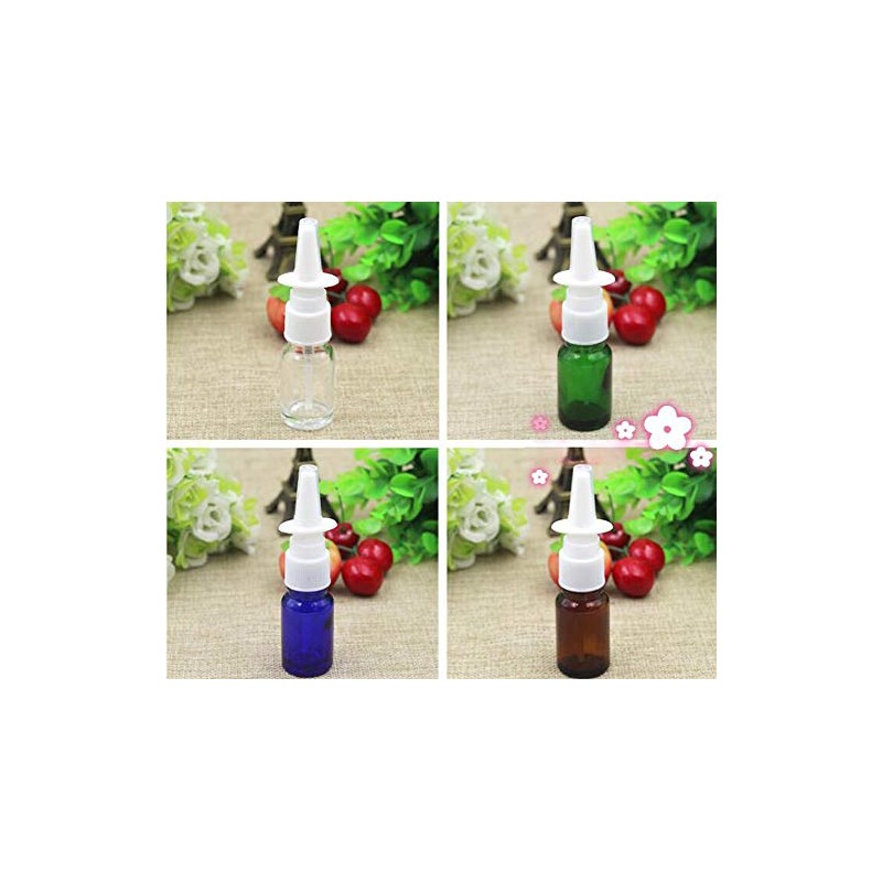 6 Pcs 10ML 0.34OZ Empty Refillable Brown Glass Nasal Spray