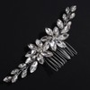 Wekicici Crystal Bridal Hair Comb Silver Rhinestone Hair Piece with