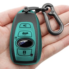 Teenpull Fit for Subaru Key Fob Cover Case with Keychain, 4-Button Compatibility for Crosstrek, XV, Outback, Forester, WRX, Outback, STI, BRZ, Impreza, Legacy, Ascent - Car Accessories (Green)