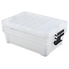 Gloreen 25 Quart Plastic Underbed Storage Container with Wheels, Clear