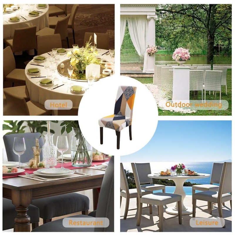 AMFUN Set of 4 Stretch Dining Chair Slipcover, Dining Chair