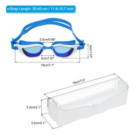 PATIKIL Polarized Swim Goggles Unisex, Anti-Fog Pool Swimming Goggles Sun Rays Resistance No Leaking with Storage Box for Men Women Adults Teenagers, White/Blue
