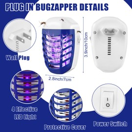 Qualirey 12 Pack Bug Zapper Indoor Plug in, Electric Zapper, Electronic Mosquitoes Killer, UV Bug Light Trap Indoor for Insects Bugs Gnats Moths, Fly Zapper for Living Room Home Office