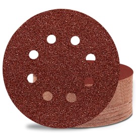 Sztaoip Sandpaper 125 mm Velcro, 70 Pieces Sanding Discs Set 10 x 40/60/80/120/180/240/320 Grit 8 Holes Round for Random Orbital Sanders