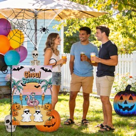 Takealooko Summerween Garden Flag, Halloween in Summer Outdoor Yard Decor, Happy Summerween Double Sided Flag for Summer Halloween Party Home Outdoor Supplies 12 x 18 Inch