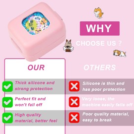 MGZNMTY Silicone Case for Bitzee Magicals Interactive Toy Digital Pet and Case, Protective Skin Cover for New Bitsy Electronic Virtual Pet (Pink)
