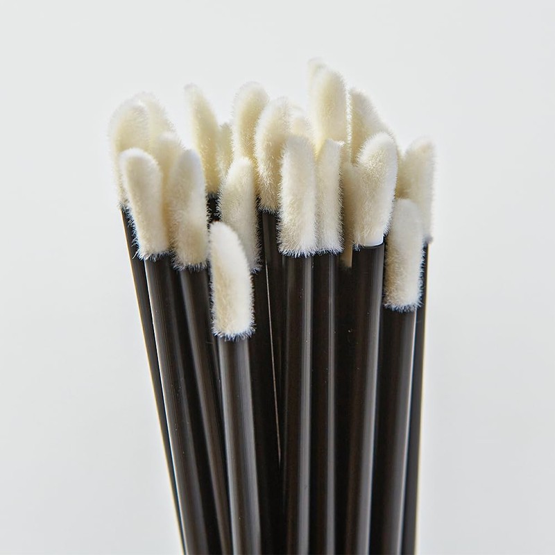 FELICIA 100pcs Microfiber Brushes Eyelash Applicator Disposable Lip Brush Pine