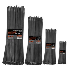 Zip Ties Assorted Size,8+12+14+18 Inch Double Sided Toothed,100 LBS Tensile Strength Heavy Duty Cable Wire Ties With Self-Locking Adjustable More Durable Nylon Tie Wraps for Indoor Outdoor（400 Pack）
