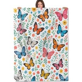 Manta colorida de franela suave y ligera para sala de estar, ropa de cama de viaje, decoración del hogar, acogedora, 50 x 60 pulgadas, regalos para adultos, niños, mujeres y hombres