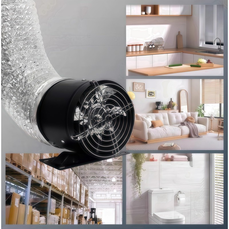 Aydomer 8 Inch Inline Duct Fan Exhaust Ventilation Fan with