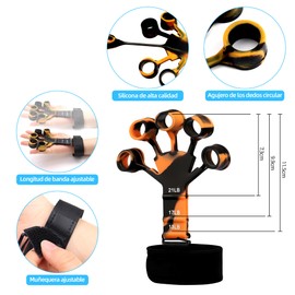 Ejercitador de Dedos Mano,Fortalecedor de Dedos de Agarre Ejercicios,Grip Strength Trainer de 6 Niveles de Resistencia,para Entrenamiento de Fuerza,Finger Strengthener de Silicona,Flexgrip Mano,2PCS
