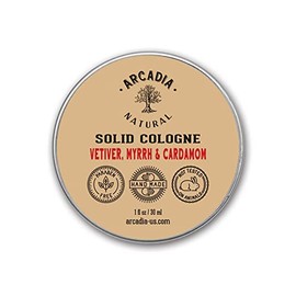 Vetiver, Myrrh and Cardamom (Solid Cologne) - Handcrafted with natural oils and butters, Vegan and alcohol-Free cologne