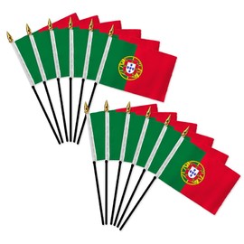 Portugal 4x6in Stick Flag - 1 dozen pack