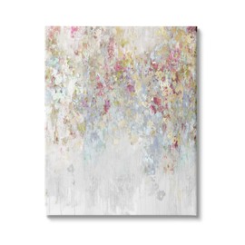 Stupell Industries Modern Cascading Pink Flowers Abstract Painting Confetti Florals Canvas Wall Art, 36 x 48, Off- White
