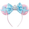 Opzzqz Mouse Ear Headbands for Women Giltter Bow Headband Birthday