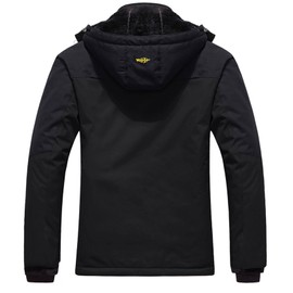 Wantdo Men's Waterproof Mountain Jacket Fleece Windproof Ski Jacket US S Black S