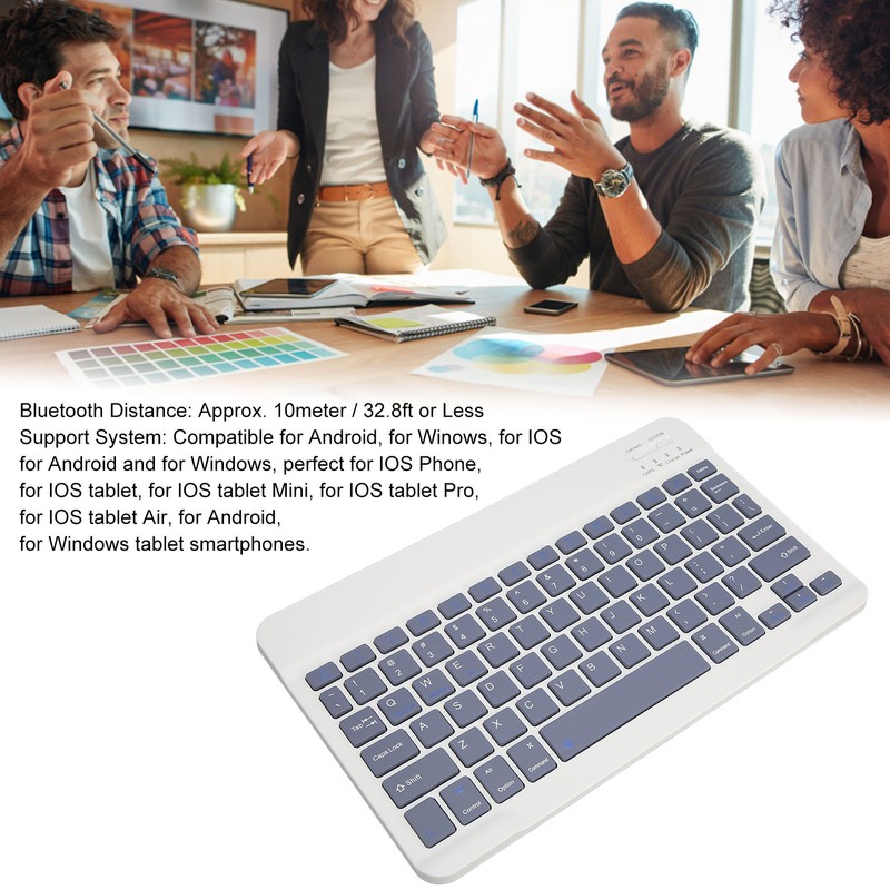 78 Key Wireless Bluetooth Keyboard 32.8ft Ergonomic Ultra Thin Silent
