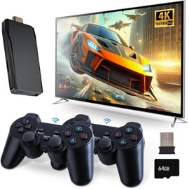 Retro Game Console, Wireless Retro Game Console, Plug & Play Video TV Game with 20000+ Built-in Games, 4K HDMI Output, and 2.4GHz Wireless Controller, 9 Classic Emulators（Black）