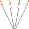 Soomloom Titanium Pegs with Fixed Rope for Tents, 11.8 inches