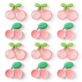 Luroza Cherry Refrigerator Magnets Cute Magnets for Fridge – Set of 12, 2 Designs (6 Pcs Each), Creative and Colorful Magnetic Kitchen Decor