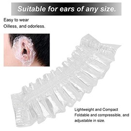 ZJchao Disposable Ear Protectors, 100 Pack Clear Disposable Waterproof Ear Covers Ear for Hair Dye Shower Bathing Ear Shower