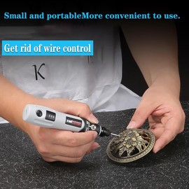 YUENTOEN 4.2V Mini Cordless Rotary Tool, USB Charging Power Rotary Tool with 98 Accessories, Multi-Purpose 3-Speed Power Grinder Tool for Sanding, Polishing, Drilling, Etching, Engraving, DIY Crafts