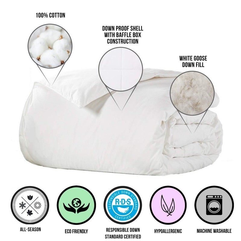 Ella Jayne White Down All Season Comforter with 100% Certified