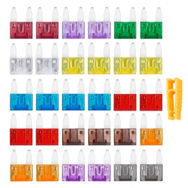 Car Fuse Set, 30 Pieces Car Fuses, Mini Standard Car Blade Fuses, Plug Fuses Car, Car Fuse Set Mixed 2A 3A 5A 7.5A 10A 15A 20A 25A 30A 35A 40A with 1 Fuse Puller