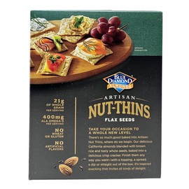 (Pack of 2) Almonds Artisan Nut Thins Cracker Crisps, Flax Seeds, Gluten Free Rice Cracker Snacks with Almonds, 4.25 Ounce each