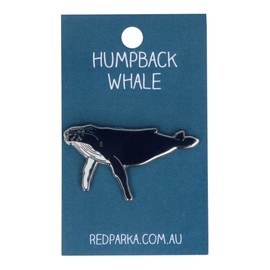 Red Parka Enamel Pin - Humpback Whale