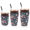 Reusable 3-Pack Iced Coffee Cup Sleeve, Insulated Neoprene, Beverage Holder
