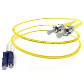 SpeedaLite 10M LC to ST Fiber Patch Cable OS2 Singlemode Duplex 100Gig OFNR, A(Tx) to B(Rx), 10 Meter