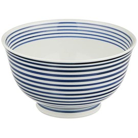 Hama Pottery Hasami Ware Lightweight Bowl Bowl 6.7 inches (17 cm), Indigo Koma, Wayama Kiln, Made in Japan 217760