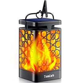 TomCare Luces solares mejoradas linterna solar parpadeante llama al aire libre linterna decorativa alimentada por energía solar impermeable LED llama paraguas luces para patio jardín terraza patio