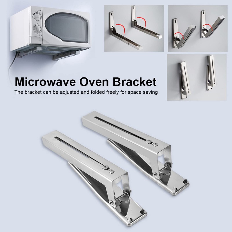 Wall Mount Rack Shelf, Stainless Steel Microwave Holder with Removable
