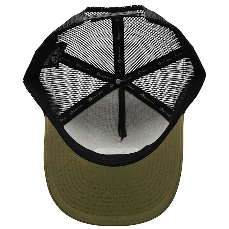 Bexxwell Trucker Cap Olive Green/Black with Logo Patch (Perfect Fit,