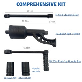 LCyindu 1:78 Heavy Duty Torque Multiplier Wrench 1" Drive 5800N.M Lug Nuts Remover with 32&33mm Sockets, Labor Saving Wrench for Truck,RVs,Agricultural Machinery