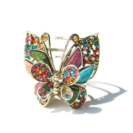 Colourful Butterfly Shark Clip Vintage Hair Clip Resin Colourful Butterfly with Diamond Grab Clip Butterfly Hair Claw Clip Barrette Hair Clamps Strong Hold Hair Clip Fashion Hair Accessories for Women
