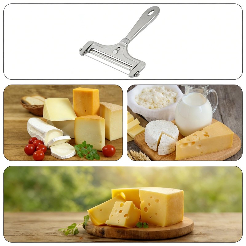 BoAn Wire Cheese Slicer with 4 Replacement Wires, Adjustable Thickness