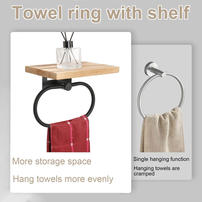TocTen Hand Towel Holder for Bathroom Wall Mount Towel Ring