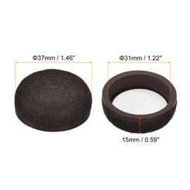 uxcell Furniture Sliders, 20Pcs 1 1/4" - Formed Felt Round Sliding Pads, Chair Glides for Carpeted Tile Vinyl Hardwood Floors (Brown)