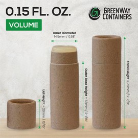 GreenWay 0.15oz / 4.25g Kraft Paperboard Lip Balm Tubes with Lids - 50 Pack Lip Gloss Tubes Refillable DIY Cosmetic Containers – Extra Thick Push-Up Bottom Lip Balm Containers - Black