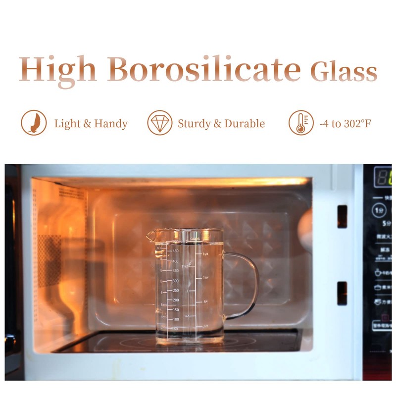 Newness Glass Measuring Cup with Handle, 700 ML (0.7 Liter,