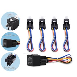 Mictuning 30/40A 12V Car Relay for Car, Additional Headlights, Pack of 5