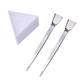 Operitacx Pack of 22 Tweezers Jewellery Tools Bead Shovel Sorting Bowls Tweezer Scoop Jewellery Shovel Diamond Shovel Accessories Tray