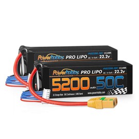Powerhobby 6S 22.2V 5200mAh 50C Lipo Battery w XT90 Plug Soft Case Fits 2 Pack : Arrma Kraton Nero Tyhpon Senton Tailon Outcast FAZON