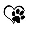 Car bumper sticker, paw with heart for cars, car wash