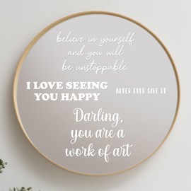 White Motivational Mirror Decals - Set of 4 Inspiring Quotes Wall Decals for Bathroom Mirror Bedroom Kitchen Dorm Apartment Wall Stickers