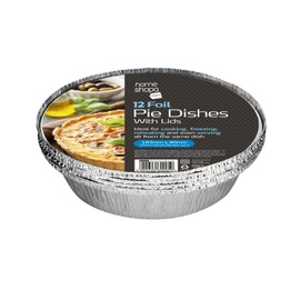 HOMESHOPA Aluminum Foil Pie Pan, 12Pack Disposable Round Foil Flan Trays with Paper Lids, Durable Baking Dishes for Pie, Fruit Tarts, Quiche, Food Storage Takeaway Containeres, Oven & Freezer Safe