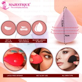 Majestique Heart Shape Blender Beauty Makeup Sponge Set, Foundation Blending Face Beauty Sponge, Flawless for Liquid, Cream, and Powder, Makeup Sponges 1Set